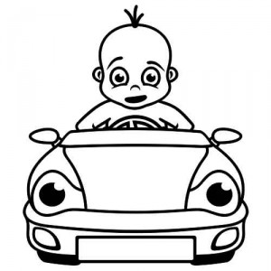 Baby Aufkleber Bube auf Auto 03
