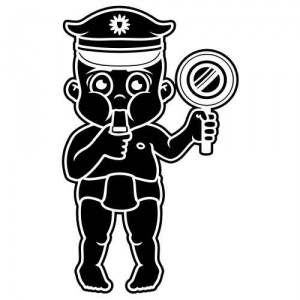 Baby Aufkleber Bub als Polizist
