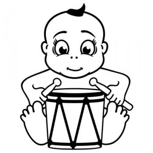Baby Aufkleber Trommler