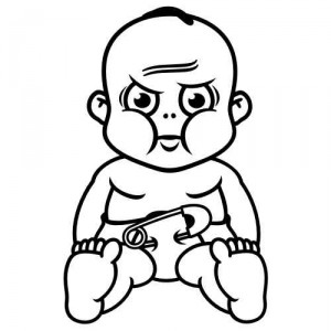 Baby Aufkleber Trotziger Bub