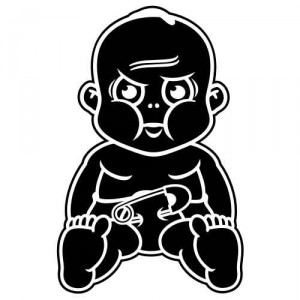 Baby Aufkleber Trotziger Bub