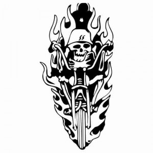Auto Aufkleber Tribal Schdel-Biker