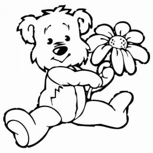 Folienaufkleber Motiv Teddy mit Blume