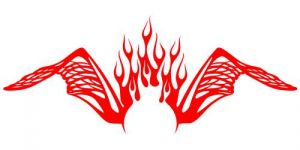 Tribal Aufkleber Wing Flames 18