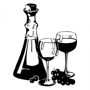 Folienaufkleber Wein und Glser