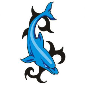 Aufkleber Tattoo Delfin 4C