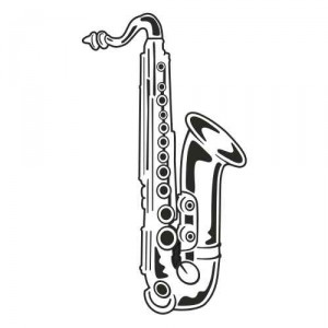 Folien Aufkleber Saxophon 01