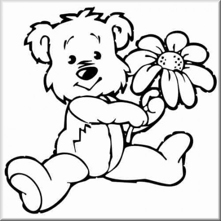 Folienaufkleber Motiv Teddy mit Blume