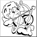 Aufkleber Engelsknabe mit Pfeil und Bogen