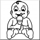 Baby Aufkleber Bub mit Eis