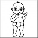 Baby Aufkleber Bub mit Finger im Mund