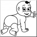 Baby Aufkleber Krabbelnder Bub