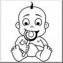 Baby Aufkleber Bub mit Loli