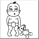 Baby Aufkleber Bub mit Teddy 2