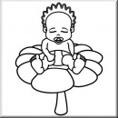 Baby Aufkleber Mdchen auf Blume