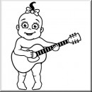 Baby Aufkleber Gitarristin