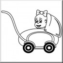 Baby Aufkleber Mdchen im Kinderwagen