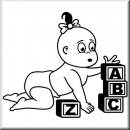 Baby Aufkleber Mdchen mit Kltzen