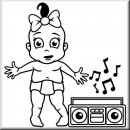 Baby Aufkleber Tanzmaus