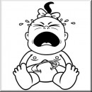 Baby Aufkleber Mdel weint
