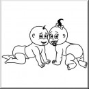Baby Aufkleber Zwillinge Mdchen und Junge