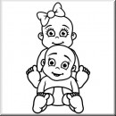Baby Aufkleber Zwillinge Mdchen und Junge 02