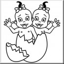 Baby Aufkleber Zwillings-Mdchen ausm Ei
