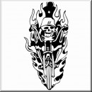 Auto Aufkleber Tribal Schdel-Biker