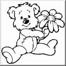 Folienaufkleber Motiv Teddy mit Blume