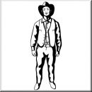 Aufkleber Western Figur Cowboy 08