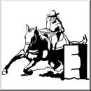 Aufkleber Western Figur Barrel Racing 02