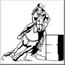 Aufkleber Western Figur Barrel Racing 04
