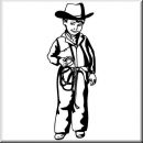 Aufkleber Western Figur Cowboy Kids 02