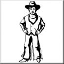 Aufkleber Western Figur Cowboy Kids 03