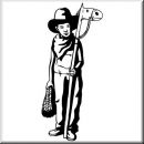 Aufkleber Western Figur Cowboy Kids 07