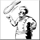 Aufkleber Figur Pizza-Bcker