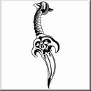 Aufkleber Tattoo Schdel mit Dolch 02