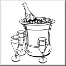 Folienaufkleber Sekt und Gl�ser